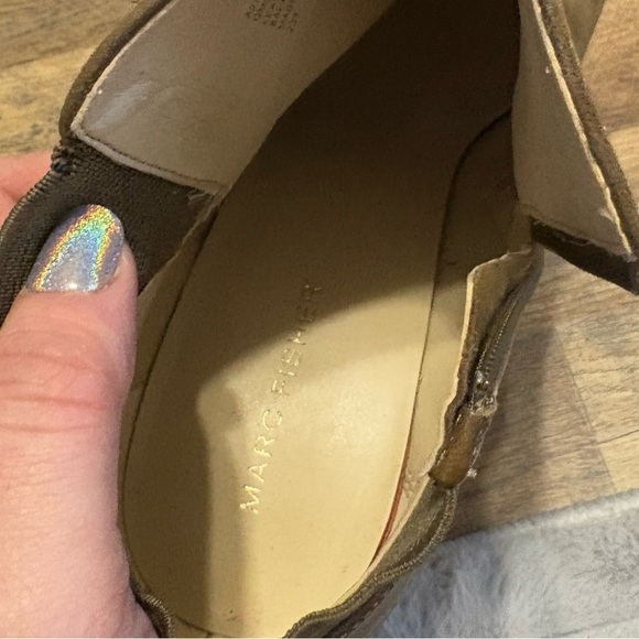 Marc Fisher Olive Green Suede Ankle Booties - Picture 4 of 5